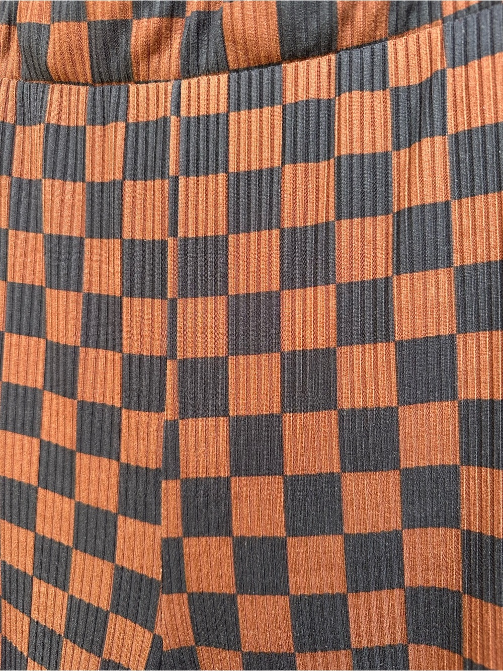 Dressed In LALA Lex Ribbed Playsuit - Brown/Black Checkerboard Size 3XL - Picture 5 of 16